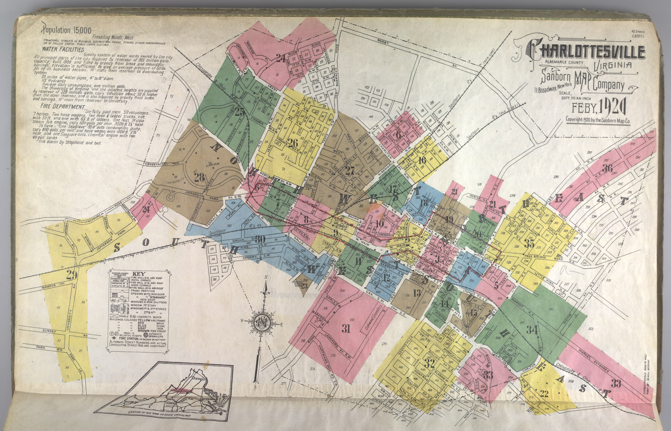 GEOSTAT: Sanborn Fire Insurance Maps: Cville 1920